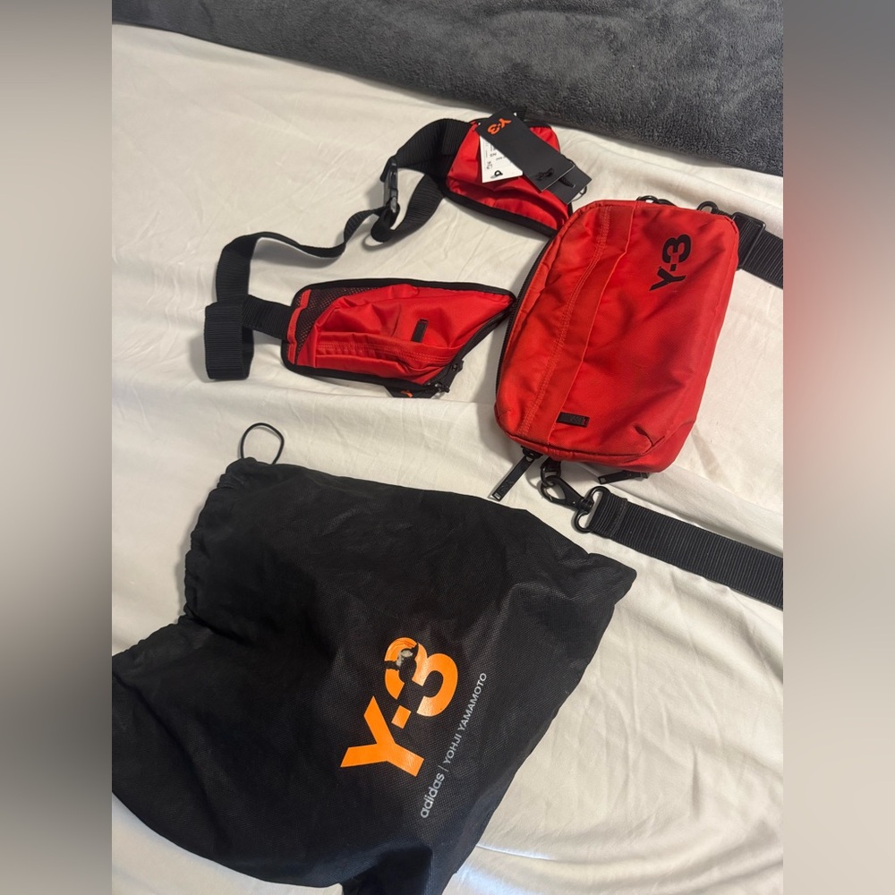 Y-3 Vibrant Red Belt Bag Trio